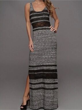 Free People Hazy Daze Space Dye Lace Boho Maxi Dress L Excellent Condition.